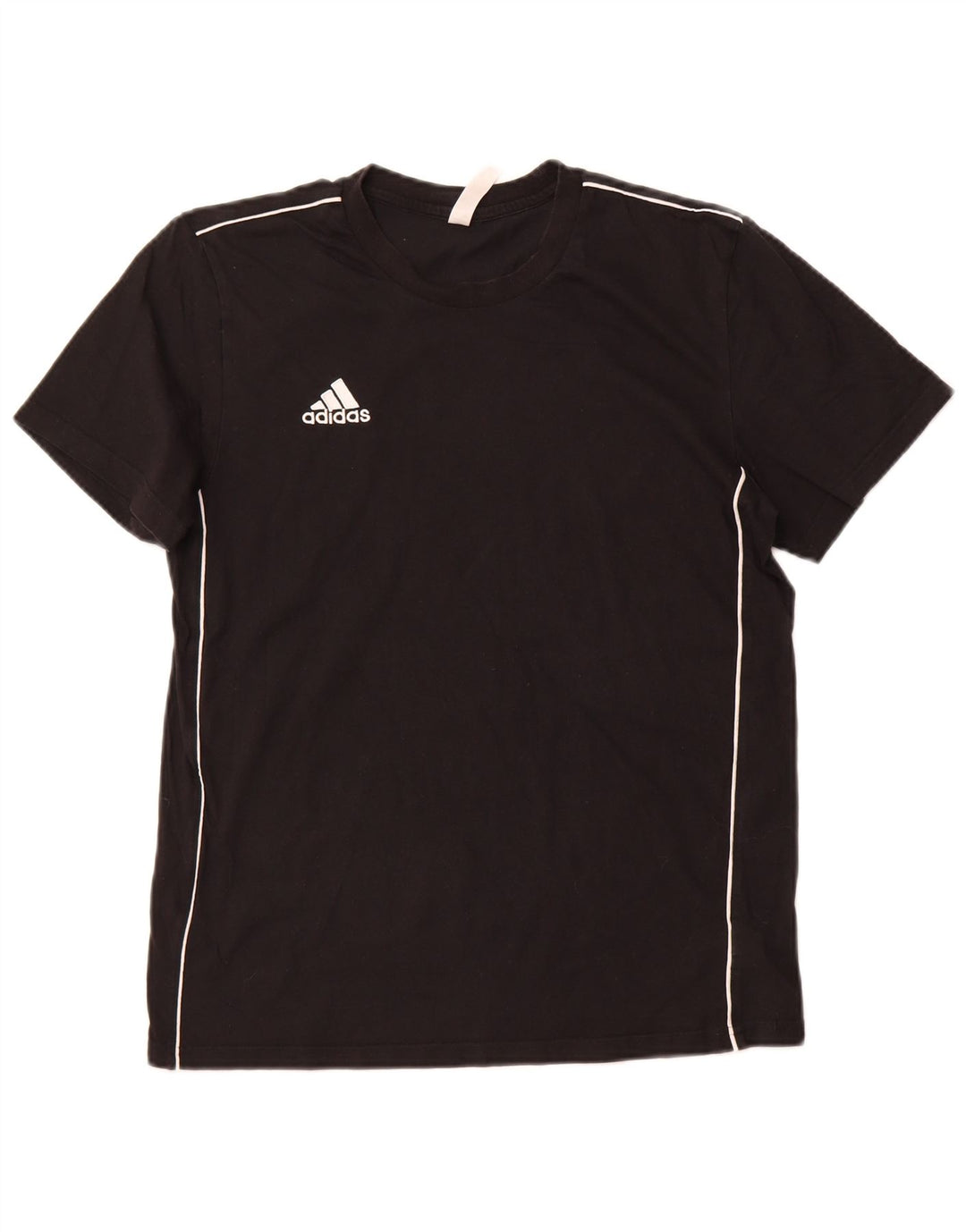 ADIDAS Dame T-Shirt Top UK 14 Medium Sort Bomuld