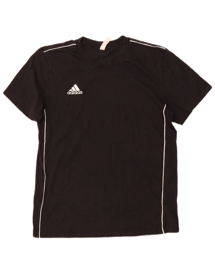 ADIDAS Dame T-Shirt Top UK 14 Medium Sort Bomuld