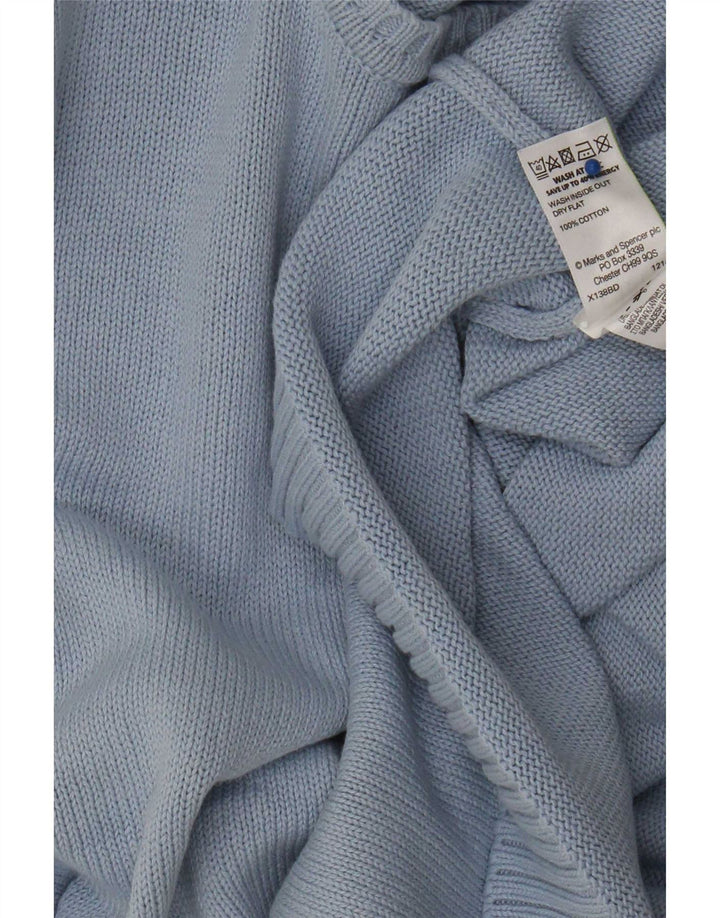 Marks & Spencer Dame Boat Neck Jumper Sweater UK 16 Large Blue