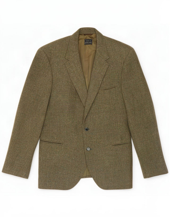 Harris Tweed Herre 2-knaps blazerjakke UK 38 Medium Green Flecked Wool