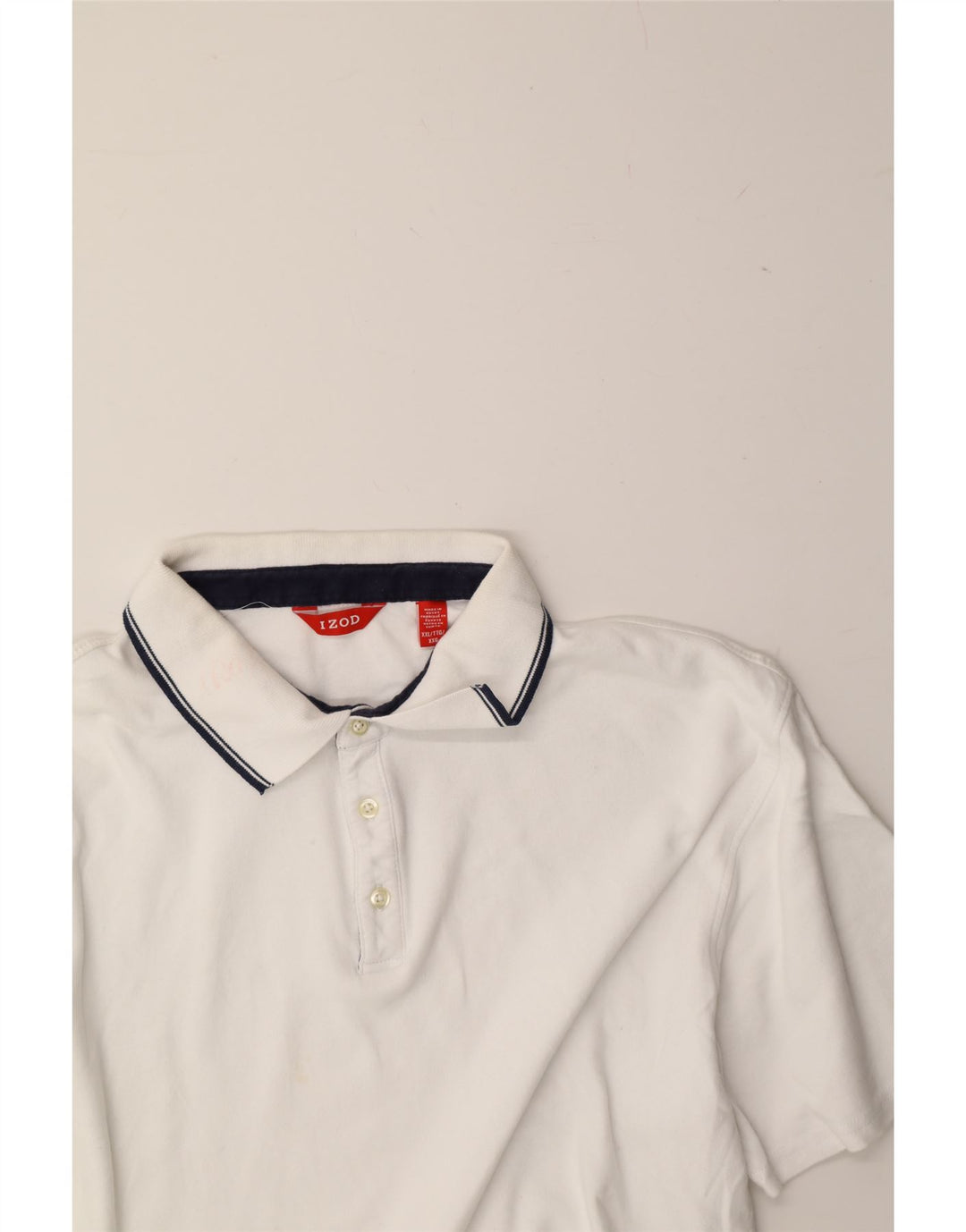 IZOD Mens Polo Shirt 2XL White Cotton Vintage Izod and Second-Hand Izod from Messina Hembry 
