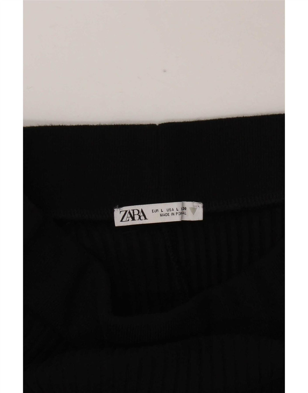 Zara Dame Højtalje Midi Nederdel Large W30 Sort