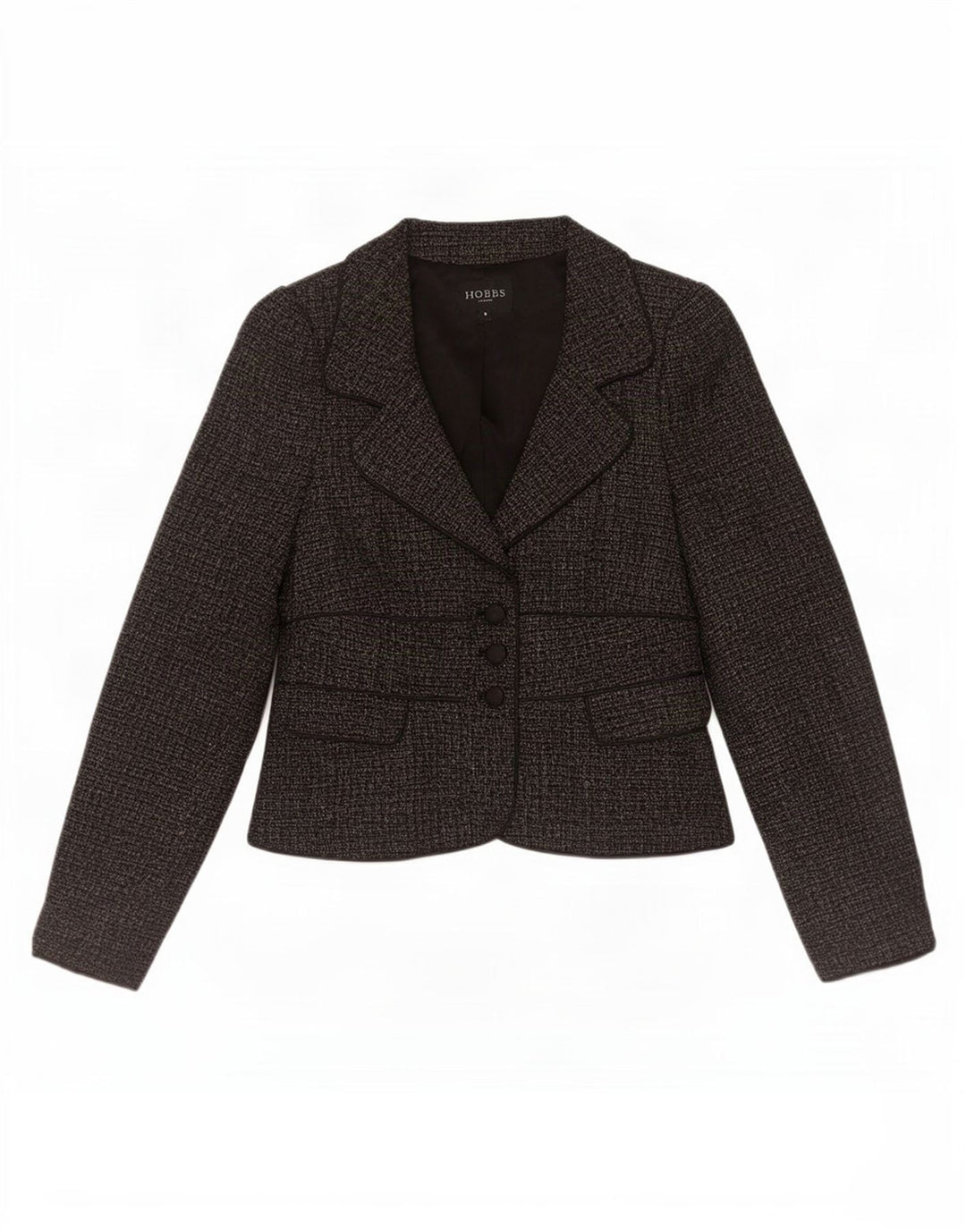Hobbs Dame 3-knaps blazerjakke UK 8 Lille grå polyester
