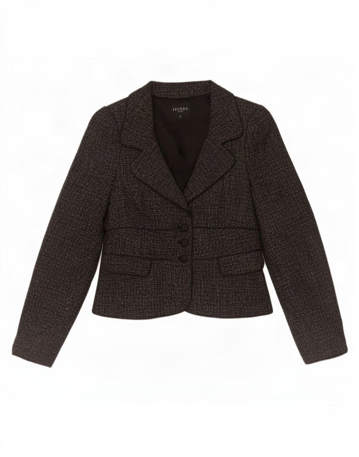 Hobbs Dame 3-knaps blazerjakke UK 8 Lille grå polyester