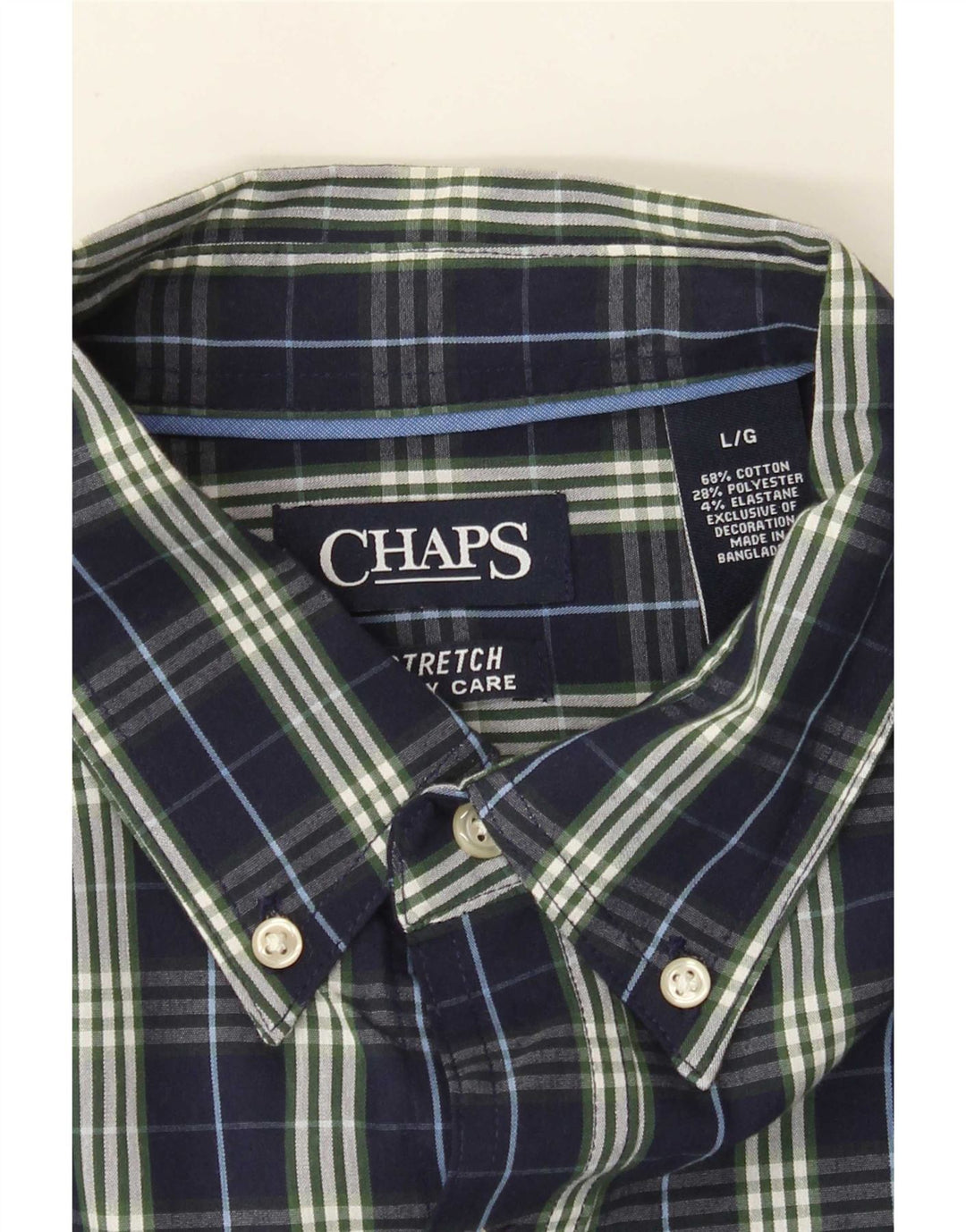 Chaps Herreskjorte Stor marineblå ternet bomuld