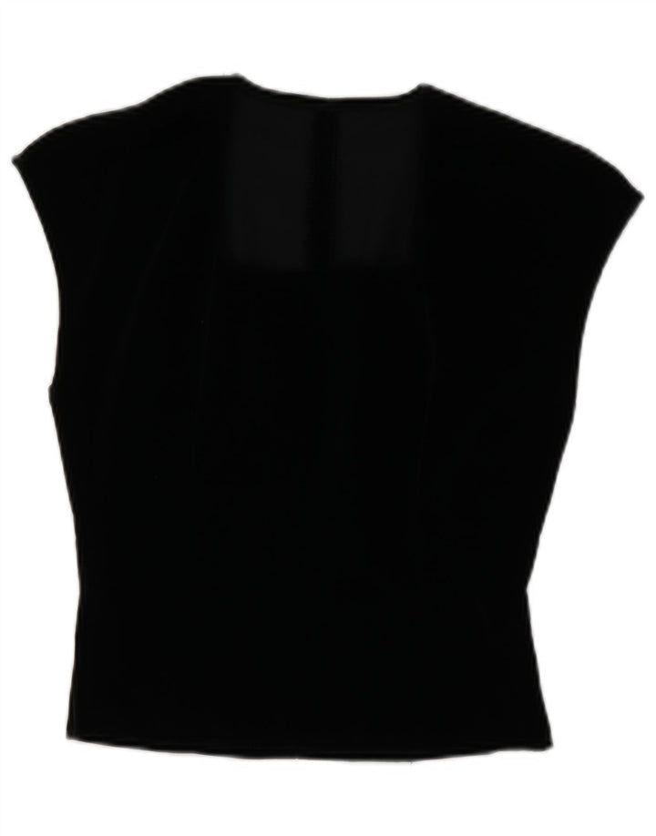 Vintage Dame Vest Bluse Top IT 44 Medium Sort