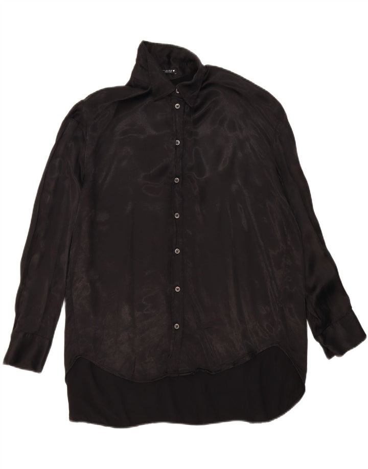 ZARA Womens Oversized Shirt Dress UK 10 Small Black Viscose Vintage Zara and Second-Hand Zara from Messina Hembry 