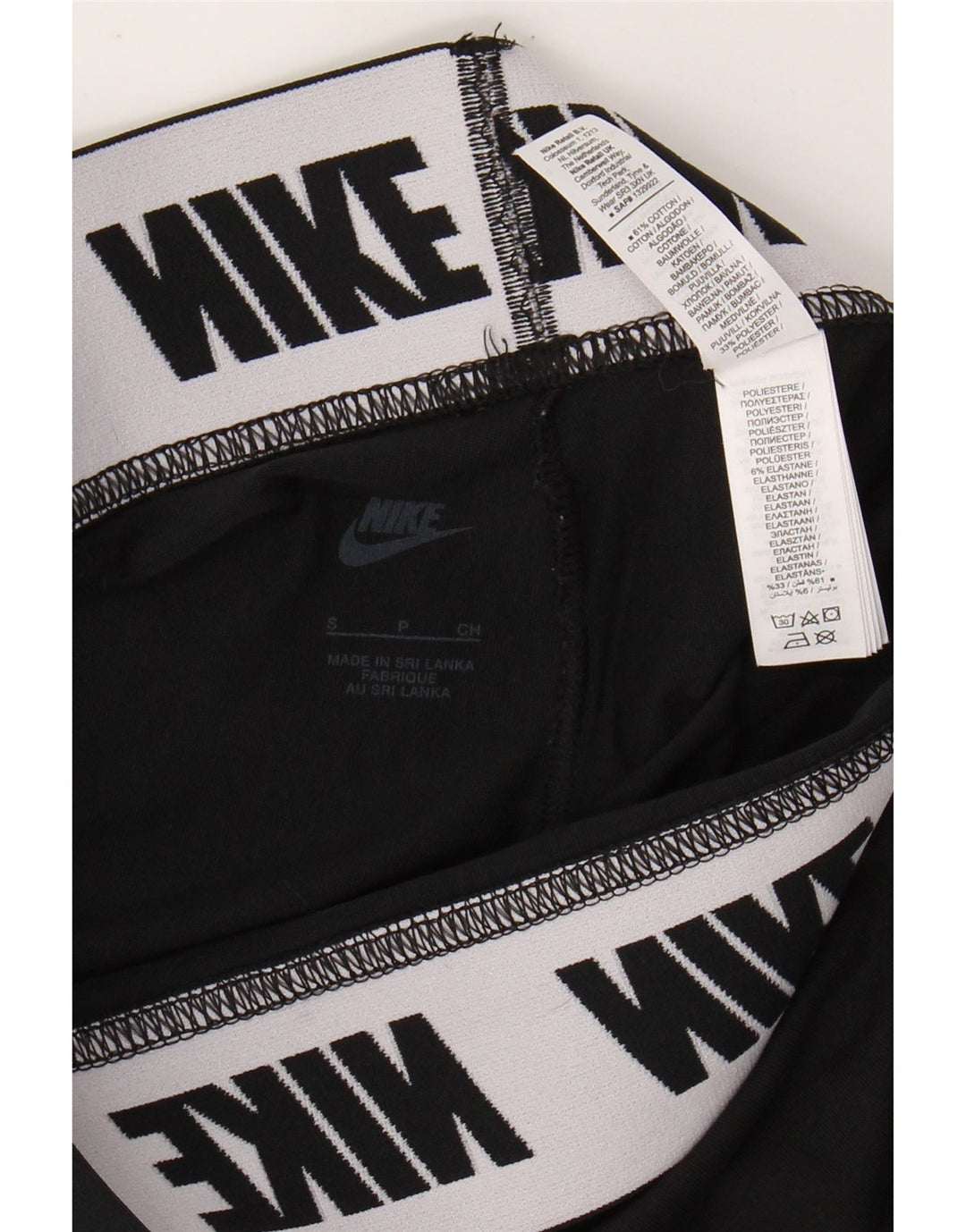 NIKE Grafiske Leggings til kvinder UK 8 Lille sort bomuld