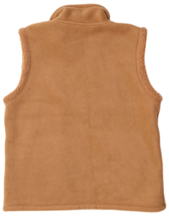 Vintage Herre Fleece Vendbar Gilet UK 38 Medium Beige Polyester