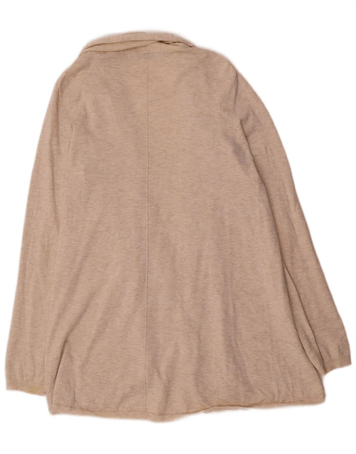 ZARA Womens Open Cardigan Sweater UK 14 Large Beige