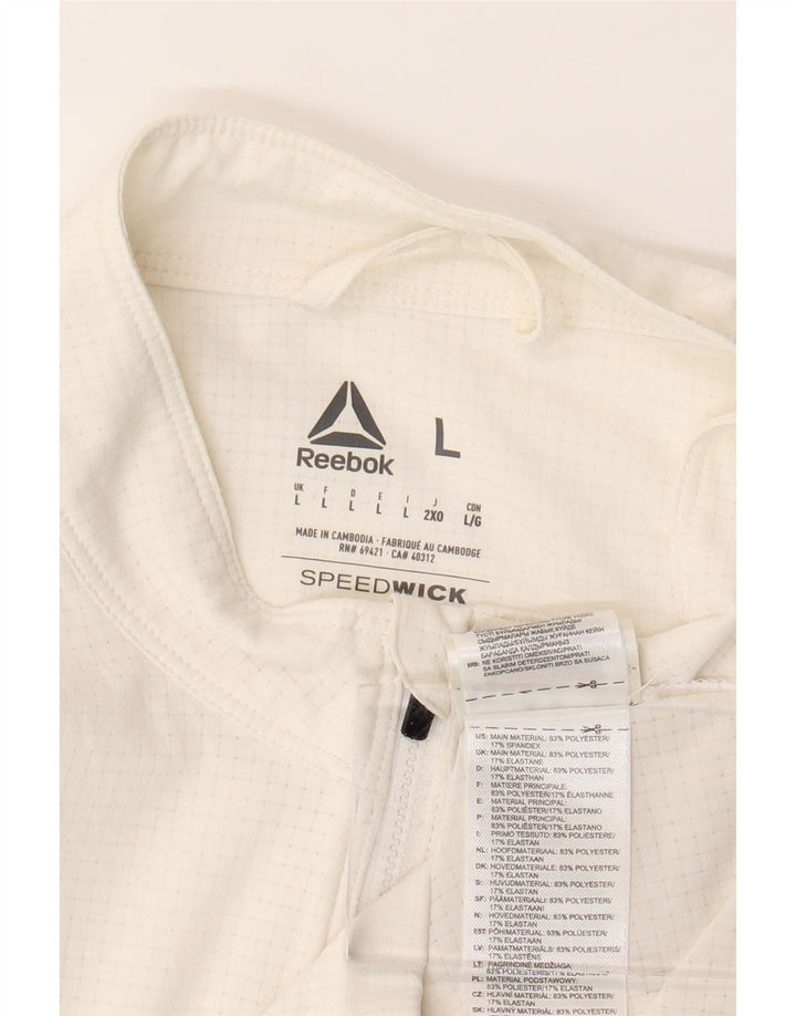 REEBOK Træningsdragt til mænd, topjakke, stor hvid ternet polyester