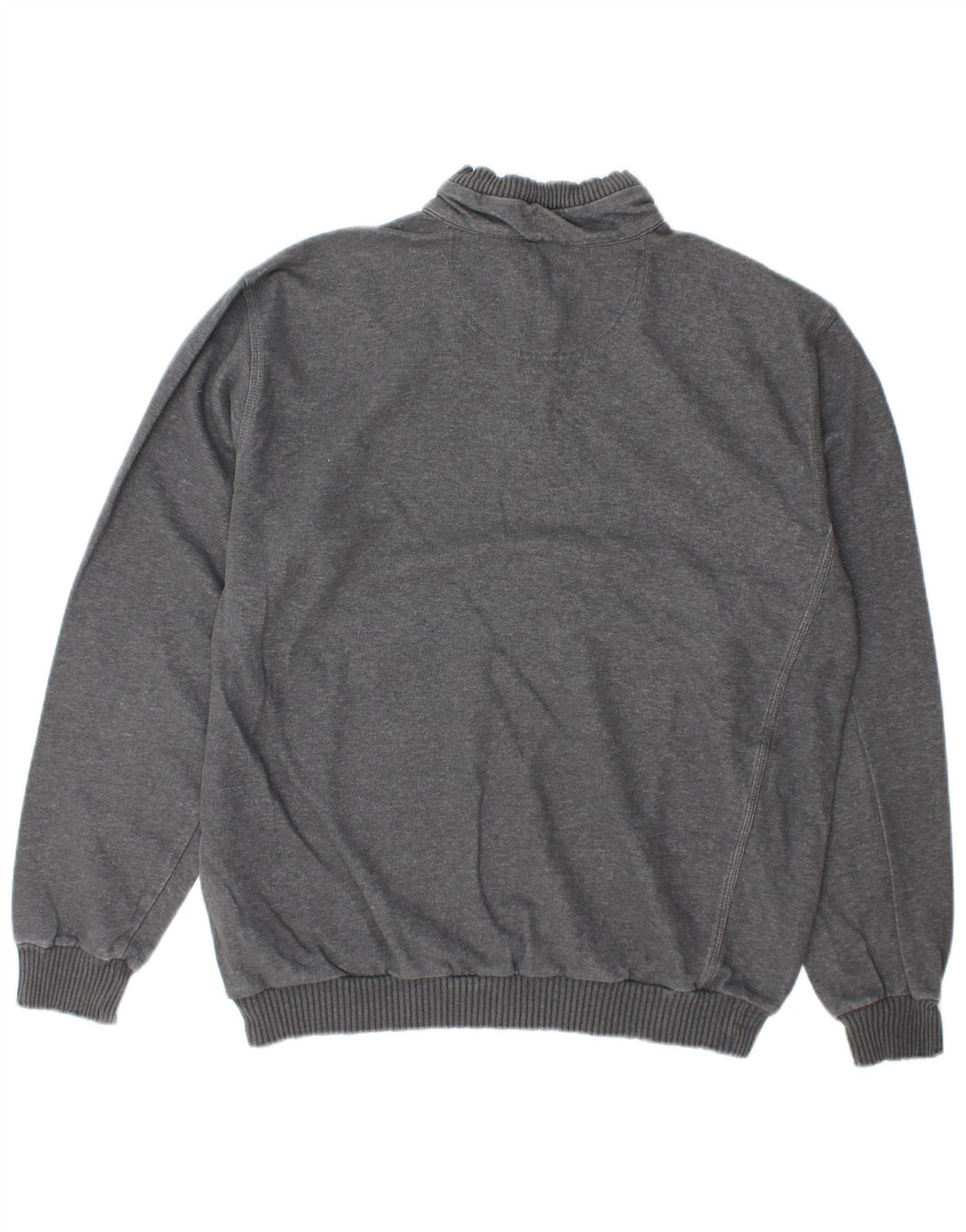 Champion Herre Zip Neck Sweatshirt Jumper XL Grå Bomuld
