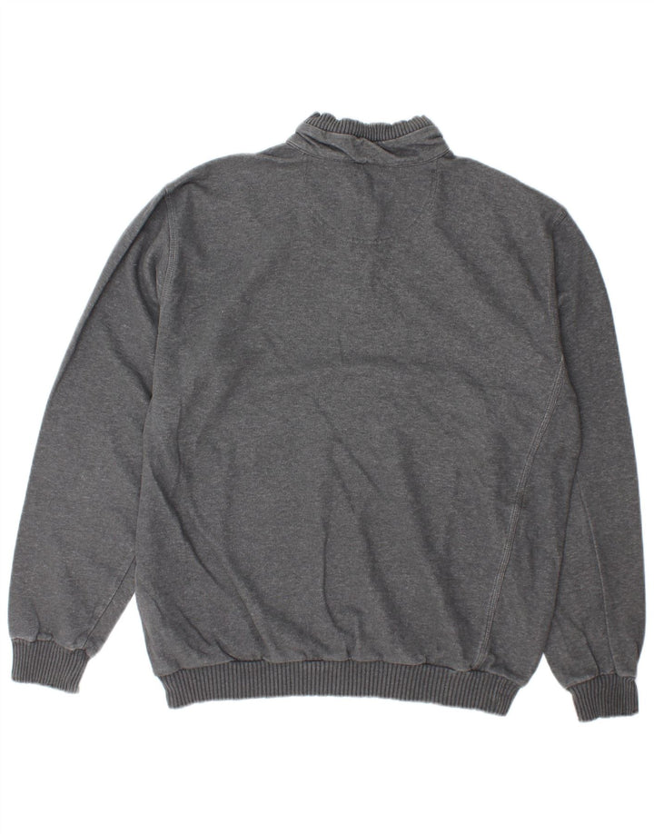 Champion Herre Zip Neck Sweatshirt Jumper XL Grå Bomuld