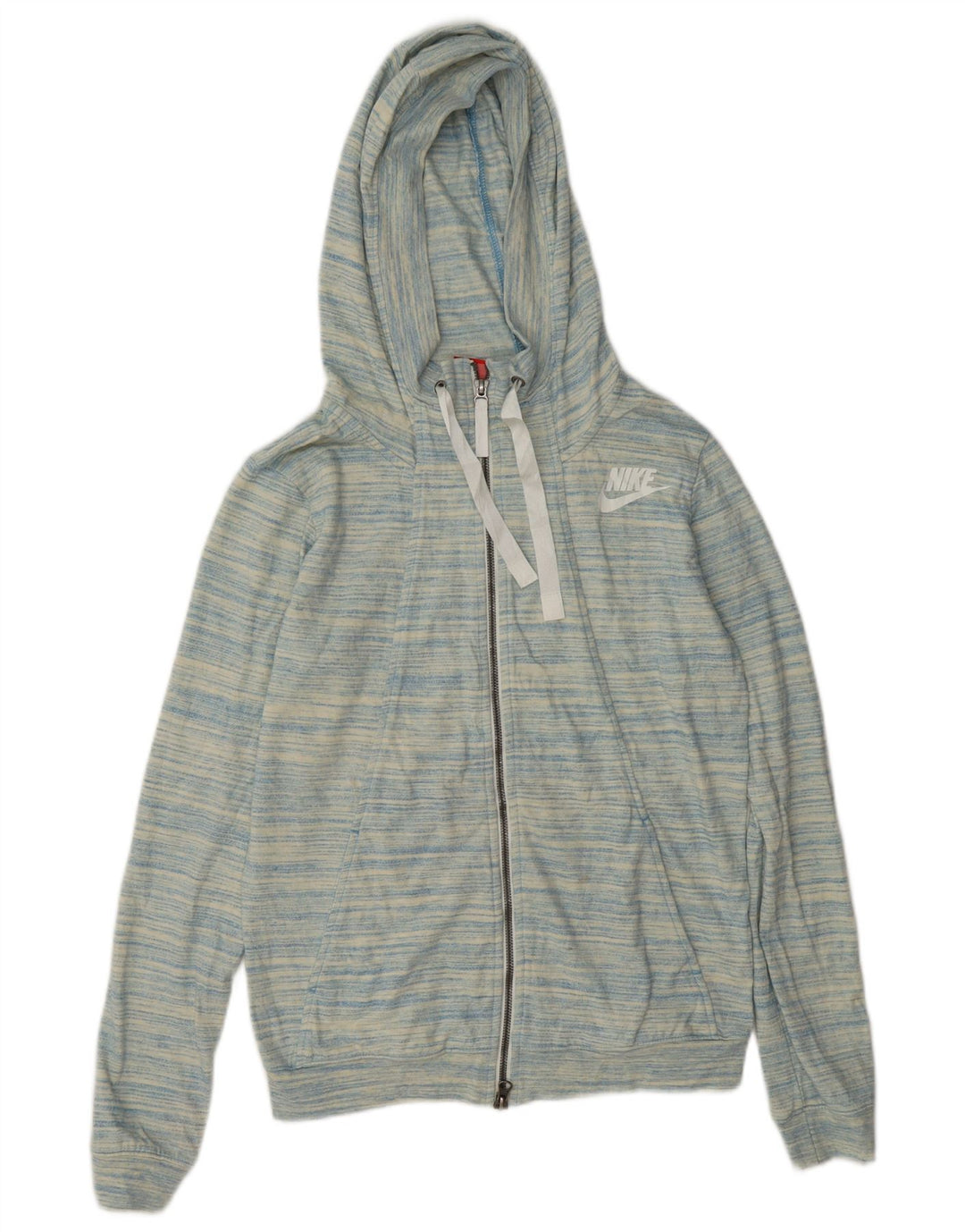 Nike hættetrøje med lynlås til kvinder UK 10 Small Blue Flecked Polyester