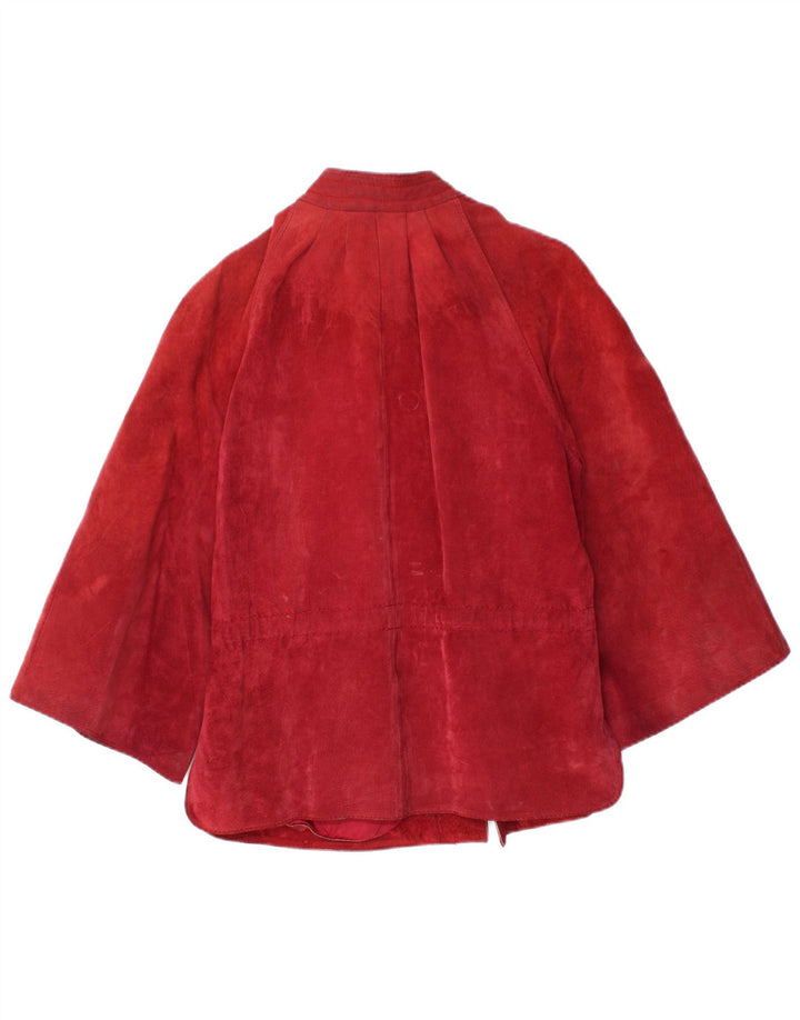 Vintage dame 3/4 ærmet ruskindsjakke IT 44 Medium Rød
