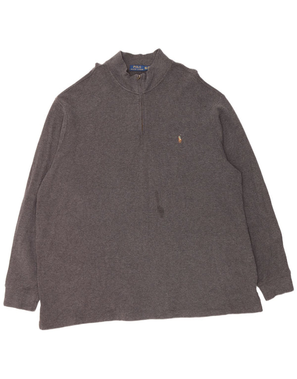 Polo Ralph Lauren Herre høj lynlås-hals sweater 3XL grå bomuld