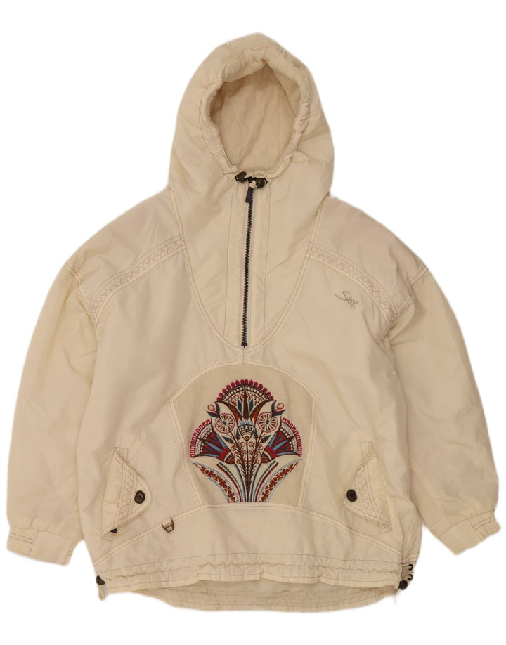 Silvy Dame Hætte Anorak Jakke EU 38 Medium Off White Paisley