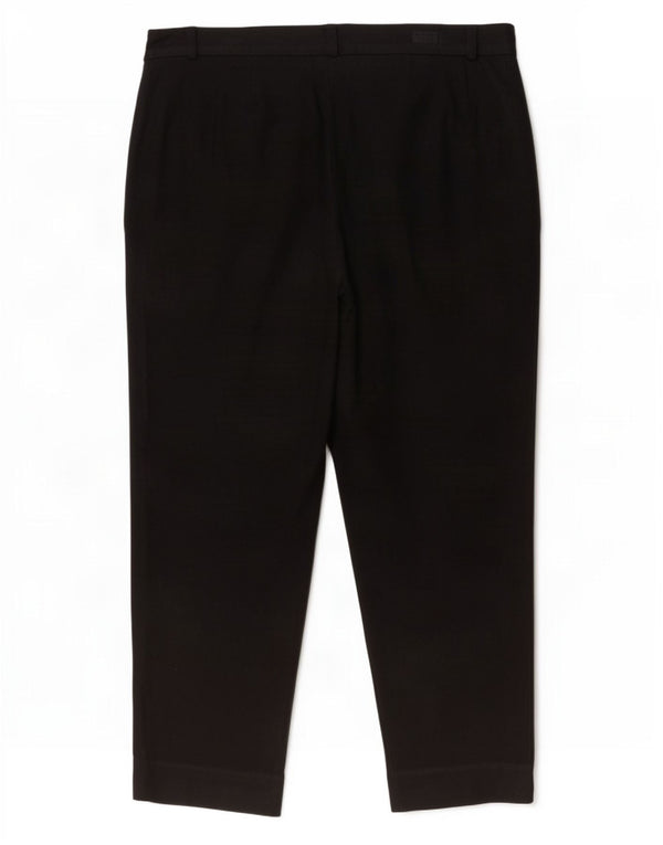 Marks & Spencer Womens Regular Cropped Trousers UK 16 Large W34 L23 Black