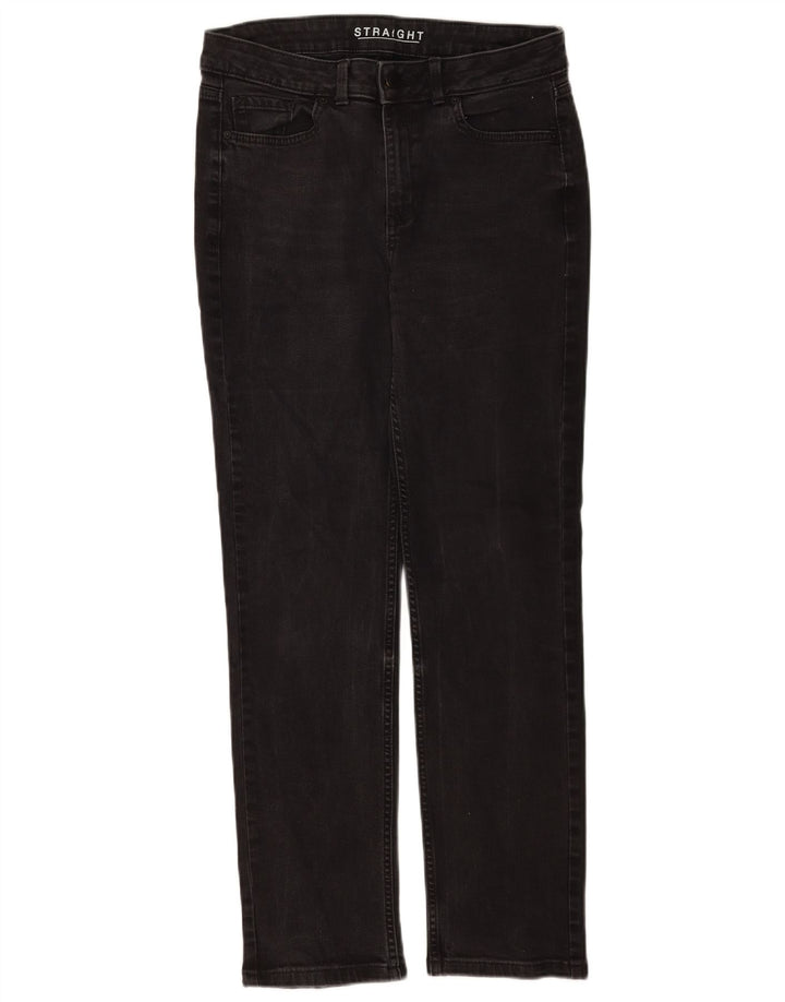 Marks & Spencer Dame Straight Jeans UK 12 Medium W32 L30 Black Bomuld