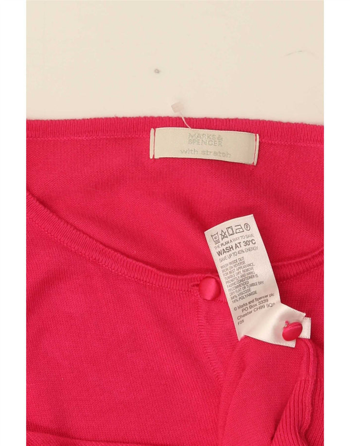 Marks & Spencer Dame Cardigan Sweater UK 8 Small Pink Viscose