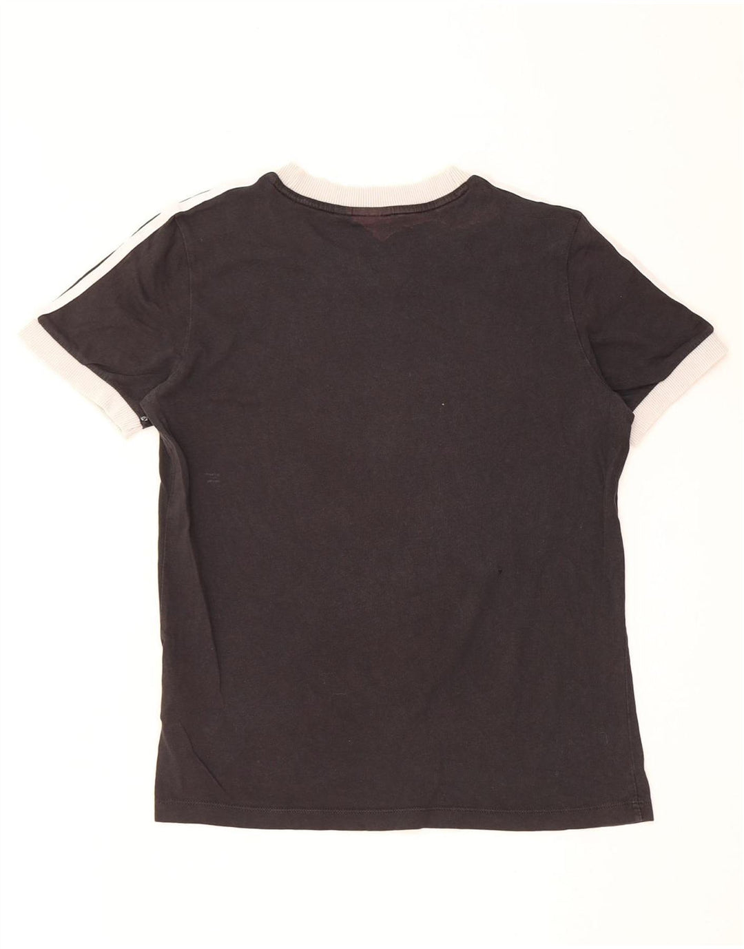 ADIDAS Dame T-Shirt Top UK 12 Medium Sort Bomuld