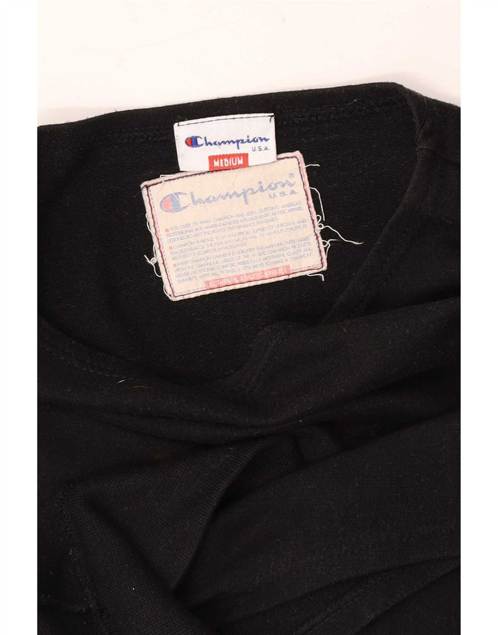 Champion Dame grafisk ærmeløs sweatshirt Jumper UK 14 Medium Sort