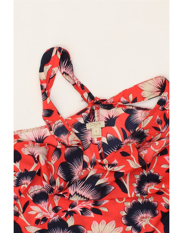 J. CREW Womens Sleeveless Blouse Top US 6 Medium Red Floral Polyester Vintage J. Crew and Second-Hand J. Crew from Messina Hembry 