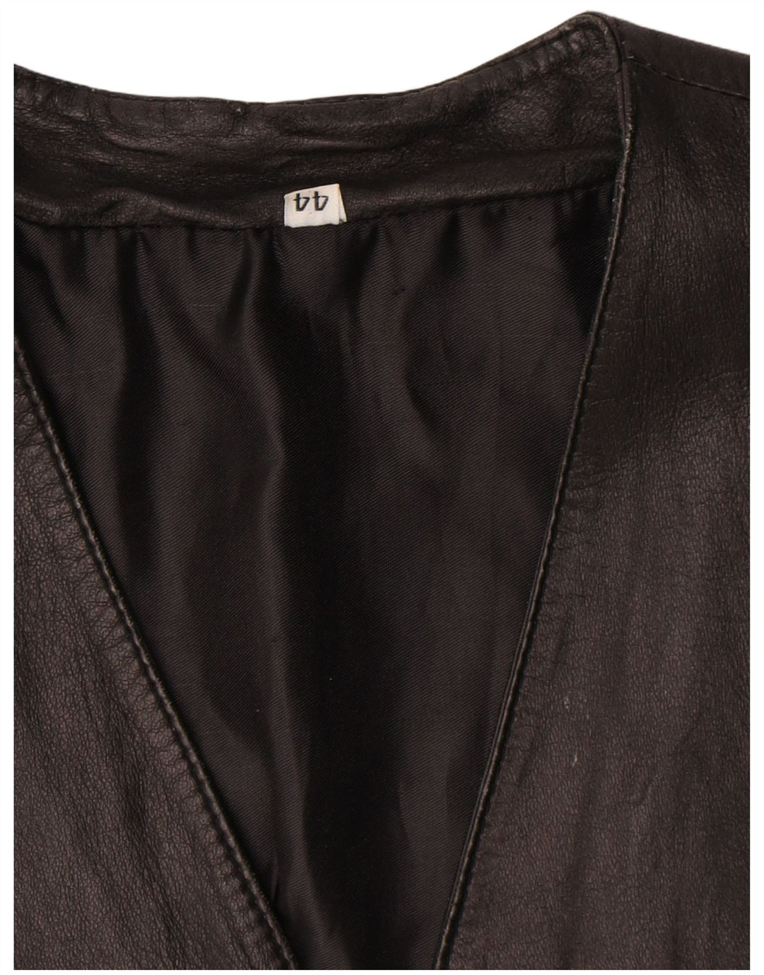 Vintage dame lædervest IT 44 Medium Sort