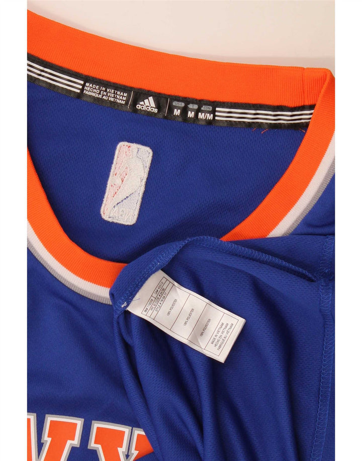 Adidas Herre New York Knicks Grafisk Vest Top Medium Blue Polyester