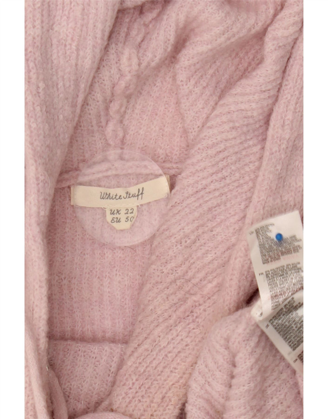 White Stuff Dame hættetrøje oversize sweater UK 22 3XL Pink Polyester