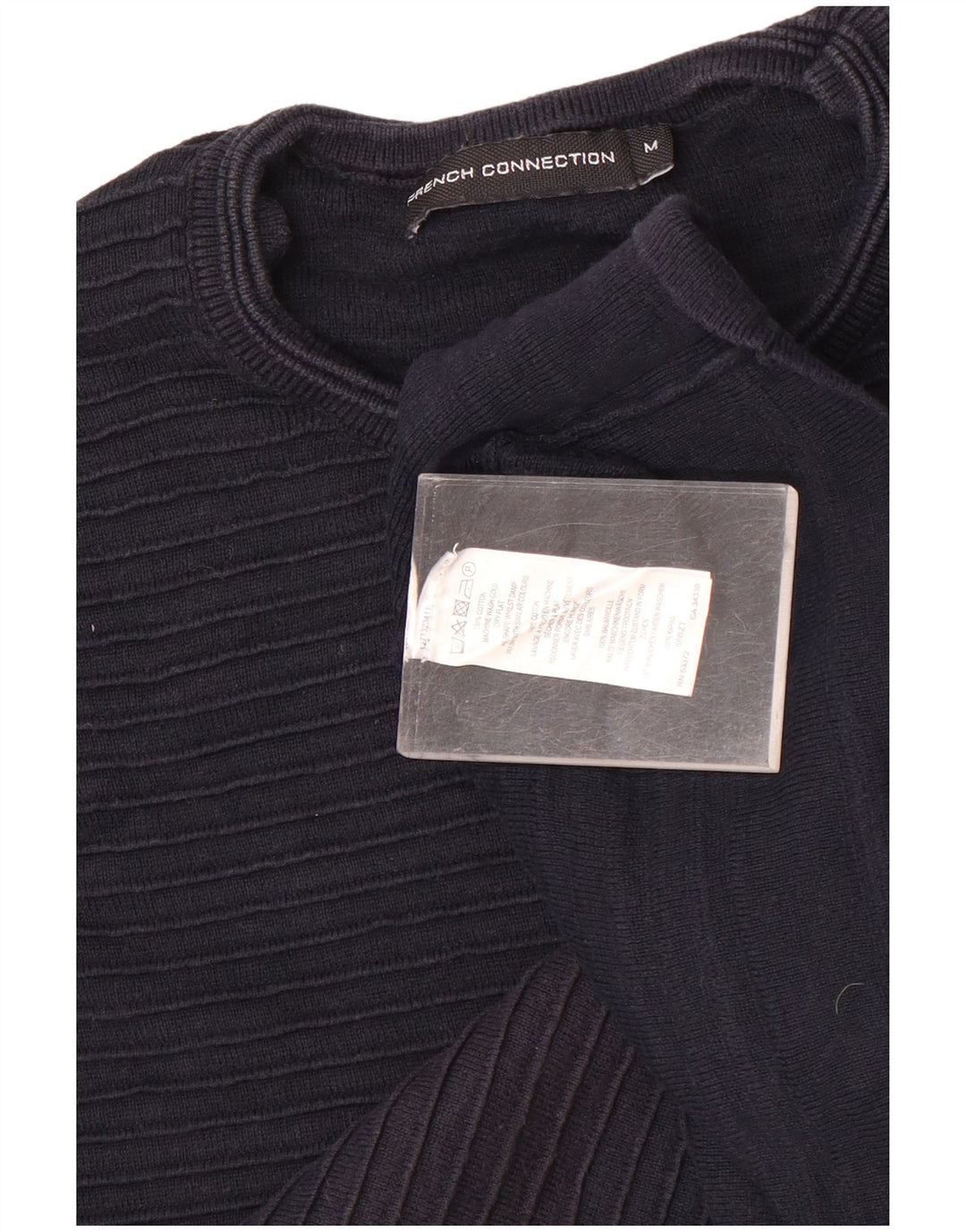 French Connection Herre Crew Neck Jumper Sweater Medium Navy Blue Bomuld