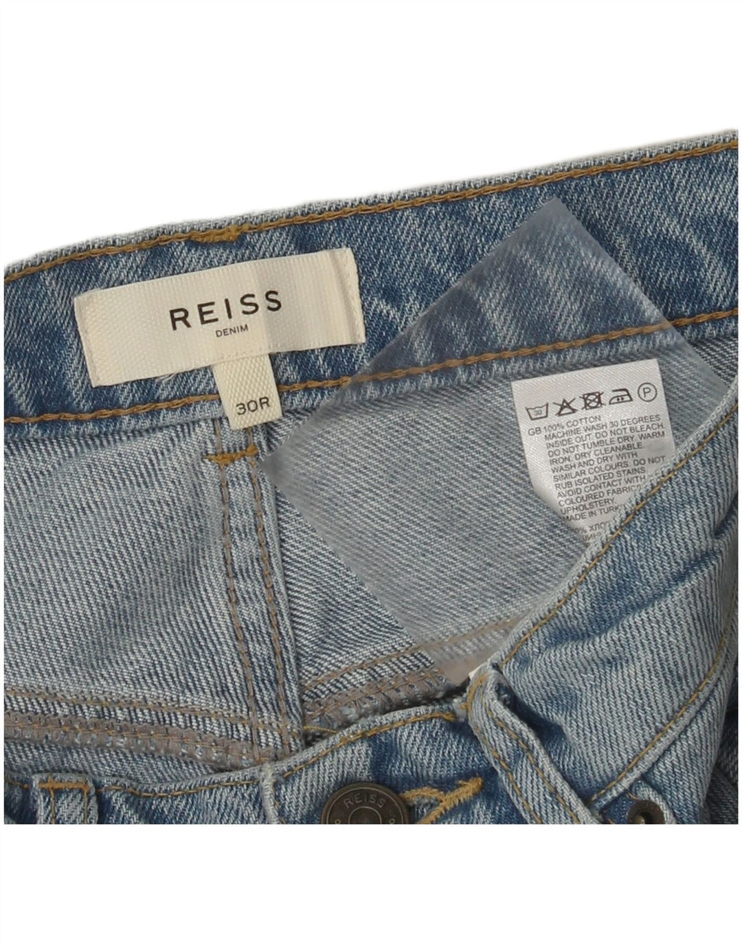Reiss Herre tilspidsede jeans W30 L28 blå bomuld
