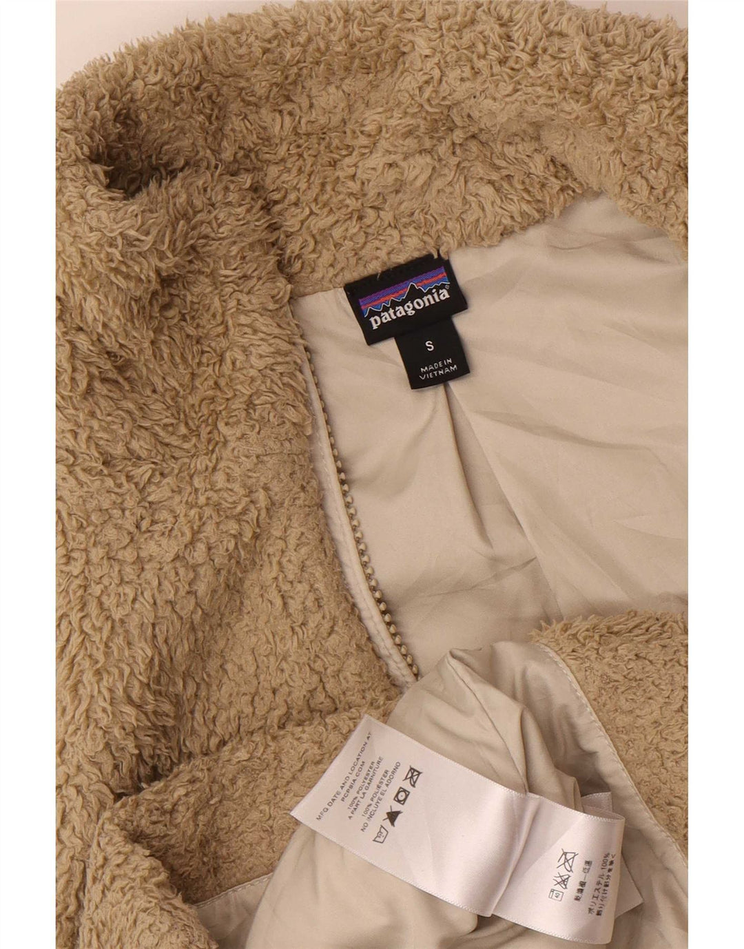 Patagonia Dame Fleece Gilet UK 10 Small Beige Polyester