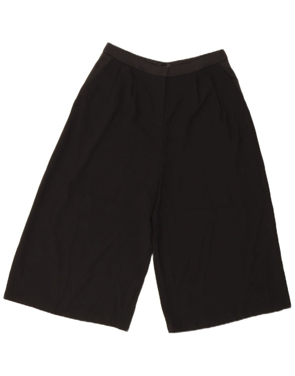 Topshop Bermuda-shorts med høj talje og brede ben til kvinder UK 10 Small W28 Sort