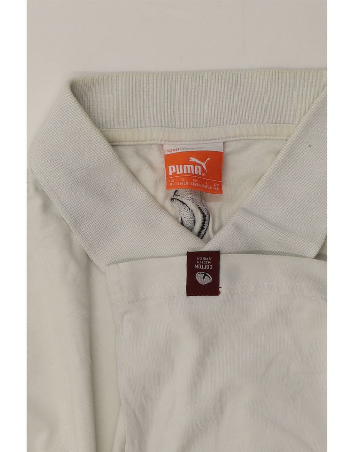 Puma herre poloshirt XL hvid bomuld