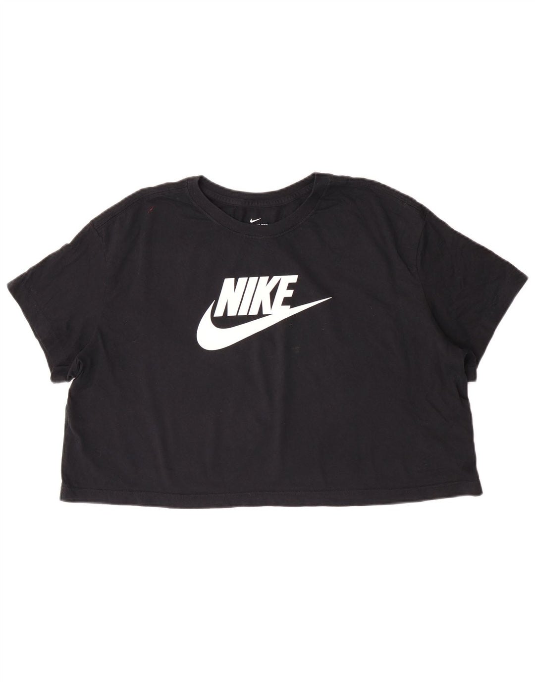 Nike Womens Crop Oversized grafisk T-shirt top UK 18 XL sort bomuld