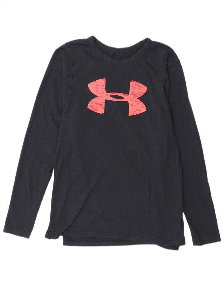 Under Armour Dame Grafisk Top Langærmet UK 10 Small Navy Blue