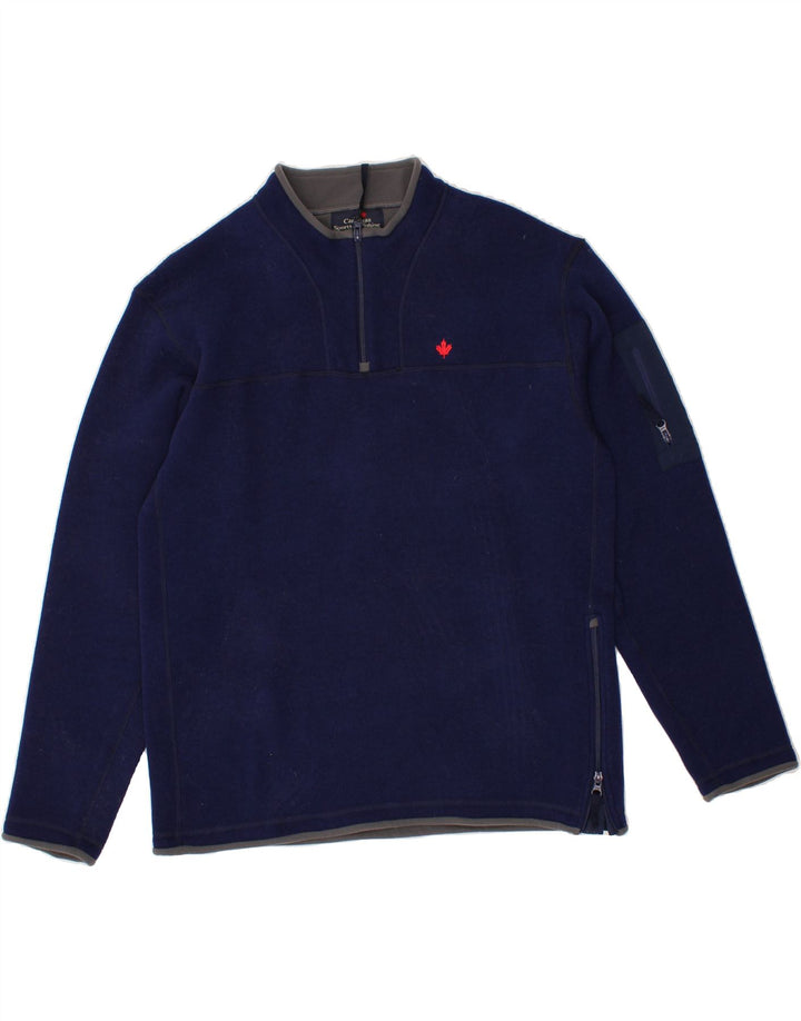 CANADIAN Mens Zip Neck Jumper Sweater XL Blue Vintage Canadian and Second-Hand Canadian from Messina Hembry 