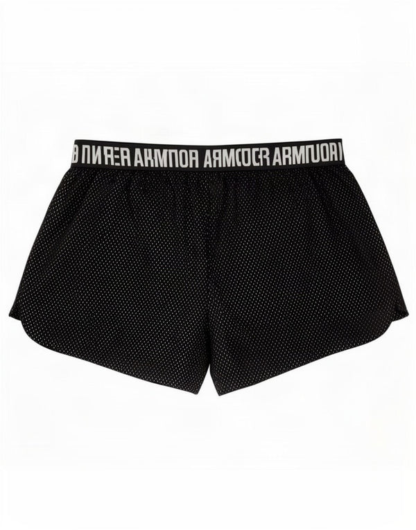 Under Armour Dame Heat Gear Graphic Sports Shorts UK 14 Medium Black