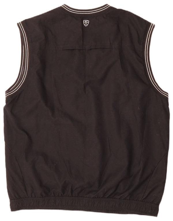 Nike Herre ærmeløs sweater træningsdragt Top UK 42/44 Stor sort polyester