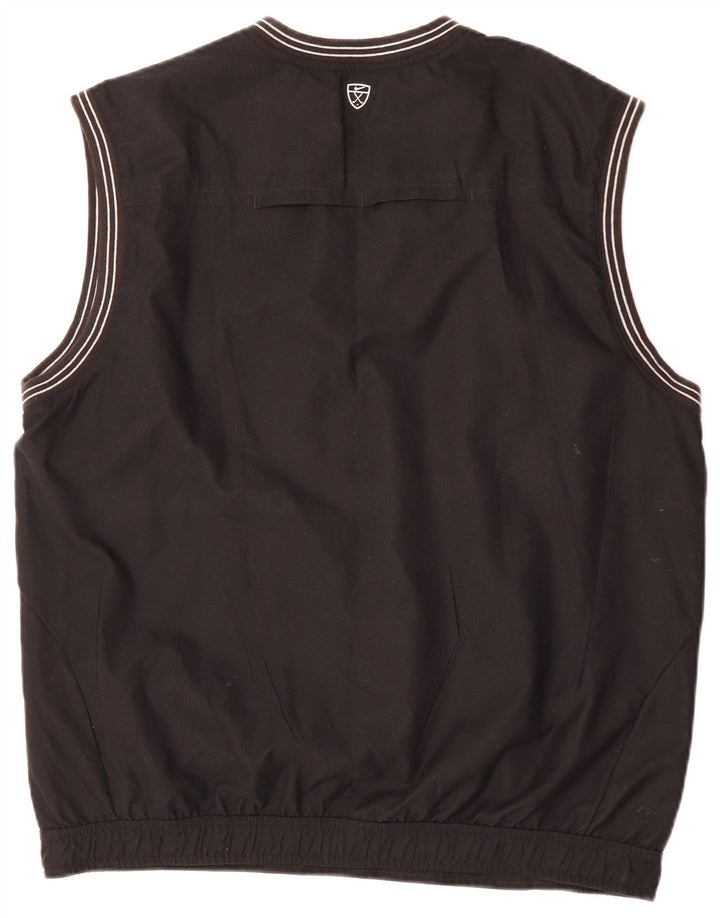 Nike Herre ærmeløs sweater træningsdragt Top UK 42/44 Stor sort polyester