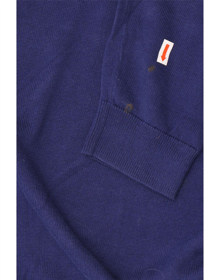 REISS Herre V-hals sweater Stor blå bomuld