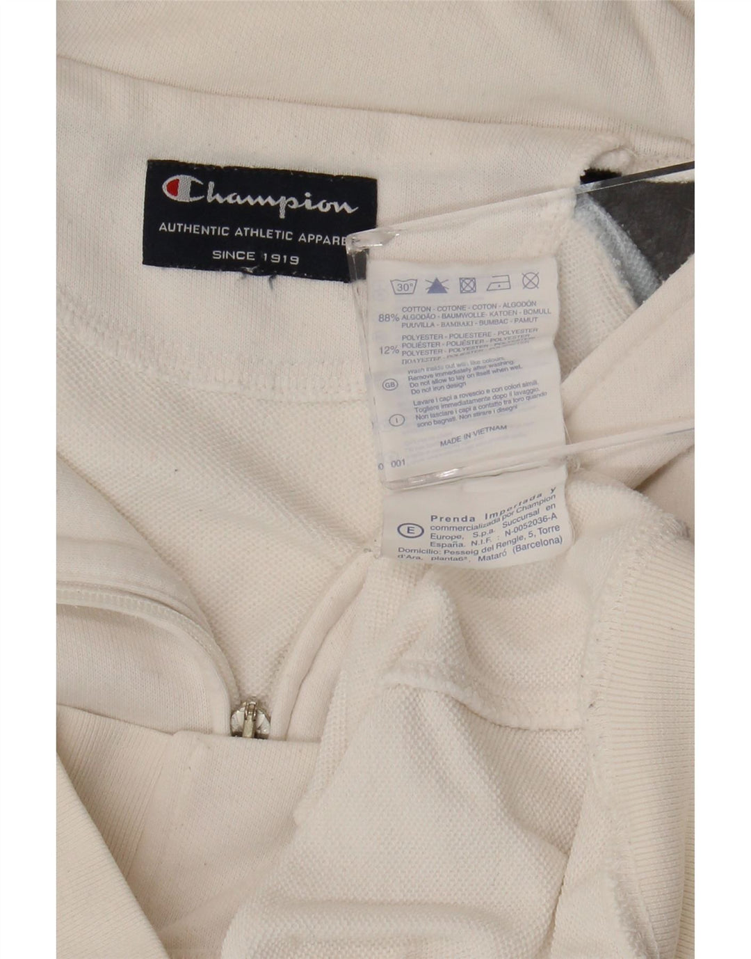 Champion Womens træningsdragt Topjakke UK 16 Large Off White Colourblock