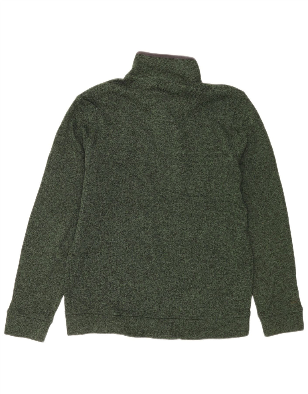 Eddie Bauer Herre Button Neck Sweatshirt Jumper Medium Grøn Flecked