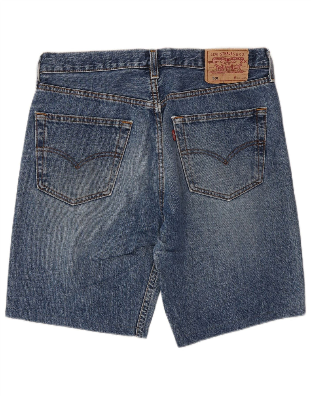 LEVI'S Herre 501 denimshorts W33 Medium Blue Bomuld