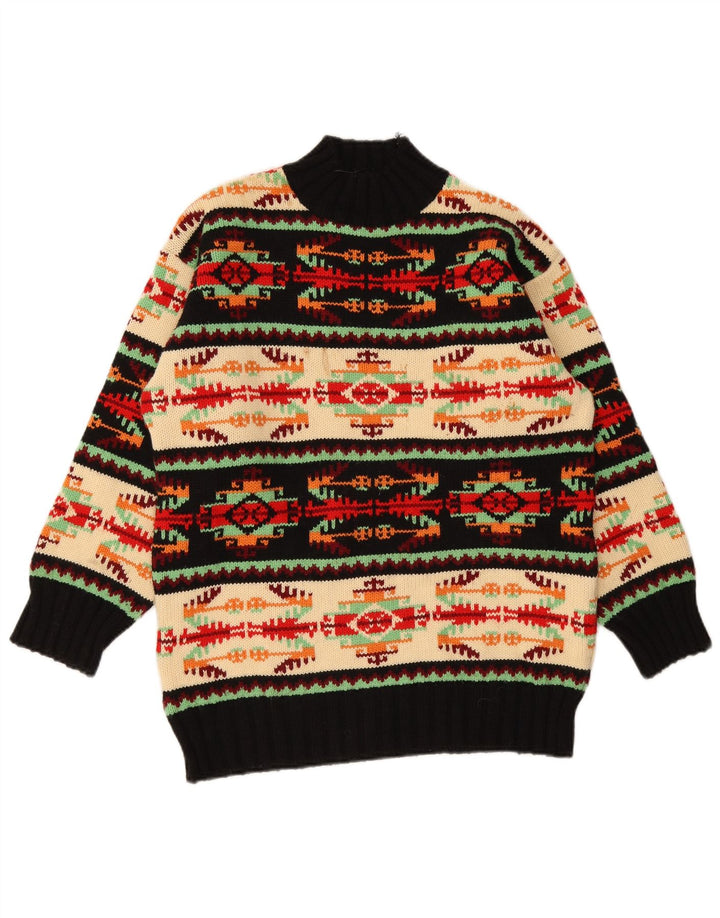 Kookai Dame Turtle Neck Jumper Sweater UK 16 Stor Flerfarvet