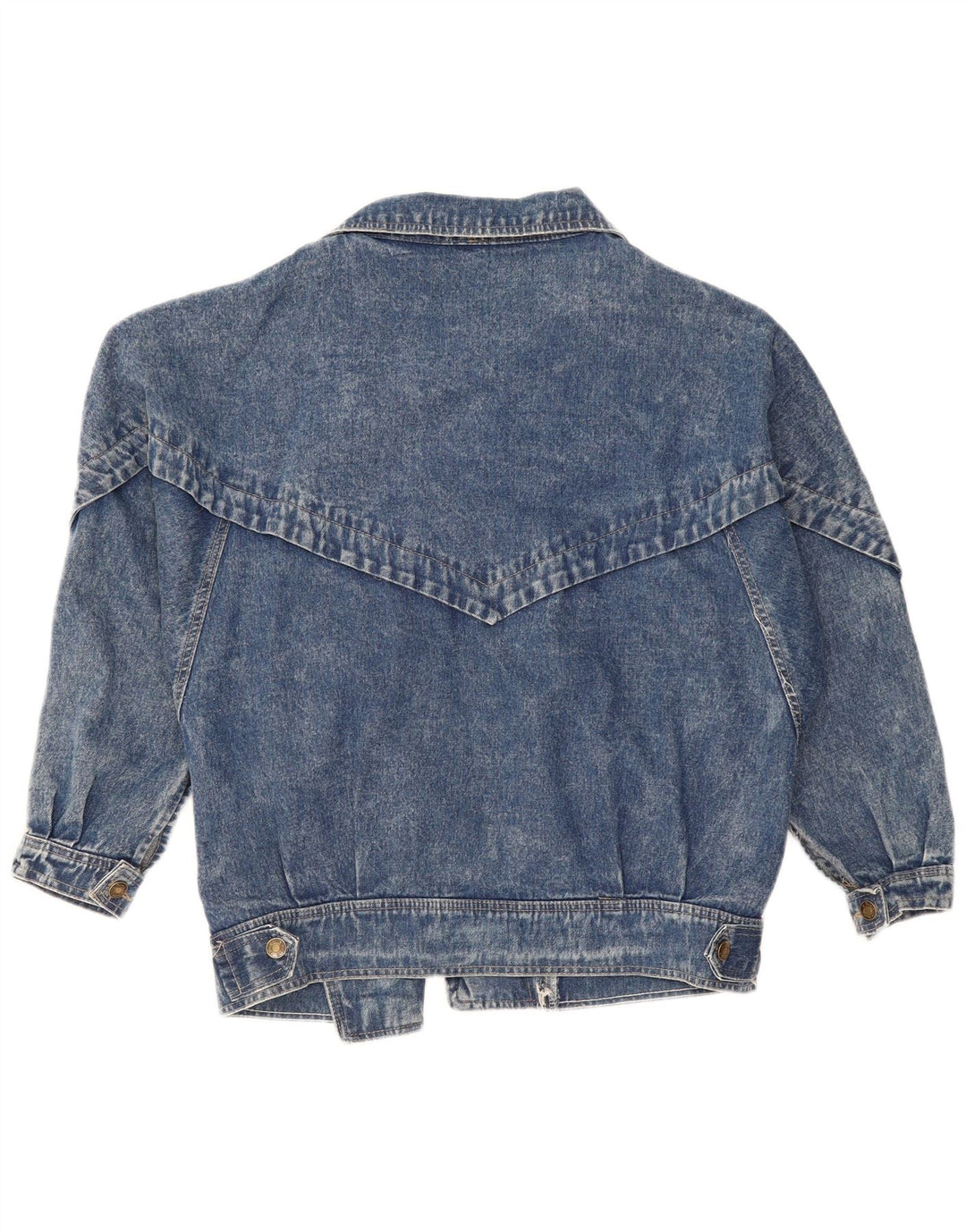 VINTAGE Dame Oversized denimjakke UK 10 Small Blue Cotton