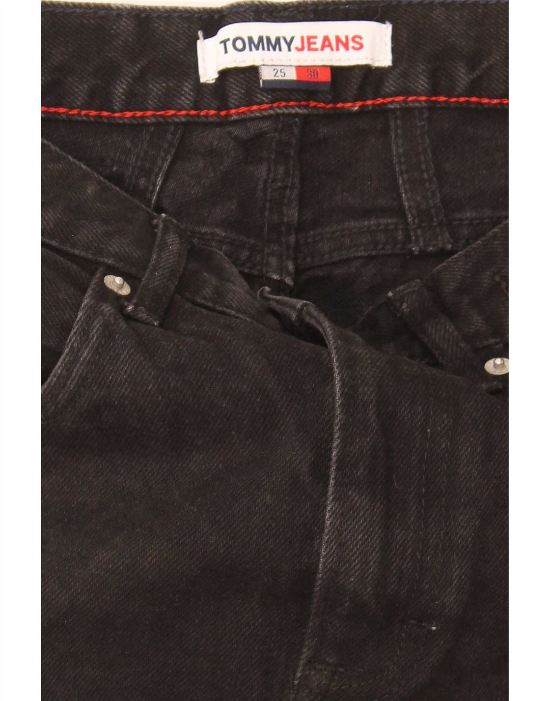Tommy Hilfiger Dame Crop Tapered Jeans W25 L25 Sort