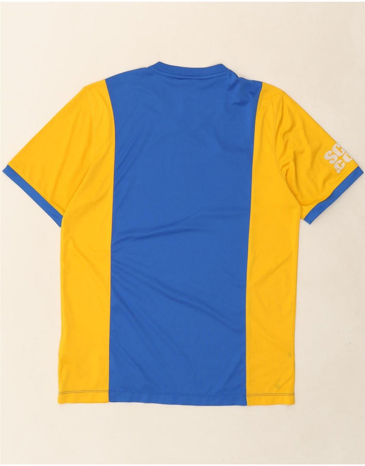 NIKE Mens Dri Fit Graphic T-Shirt Top Large Blue Colourblock Polyester Vintage Nike and Second-Hand Nike from Messina Hembry 