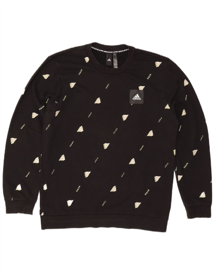 Adidas grafisk sweatshirt til mænd, stor sort bomuld